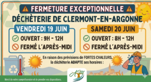 Adaptation exceptionnelle des horaires de la déchèterie
